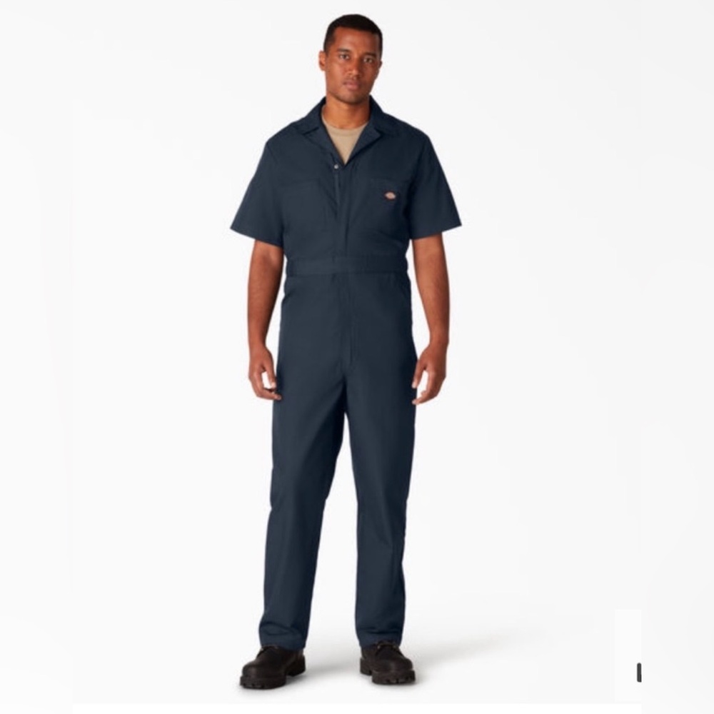 Dickies Short Sleeve Coveralls, Dark Navy Unisex Mens Size M